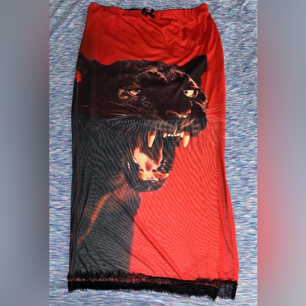 Not Your Emotional Support Panther Mesh Skirt